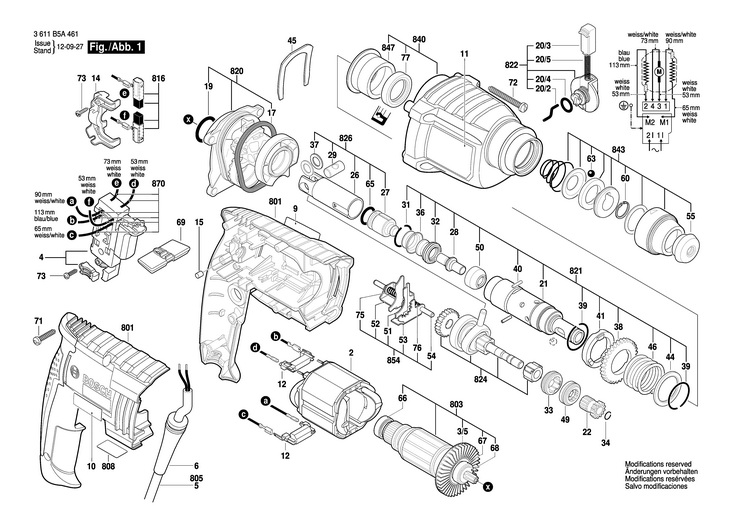 CIOCAN ROTOPERCUTOR  (3611B5A461)  GBH 220 D / 110 V /GB