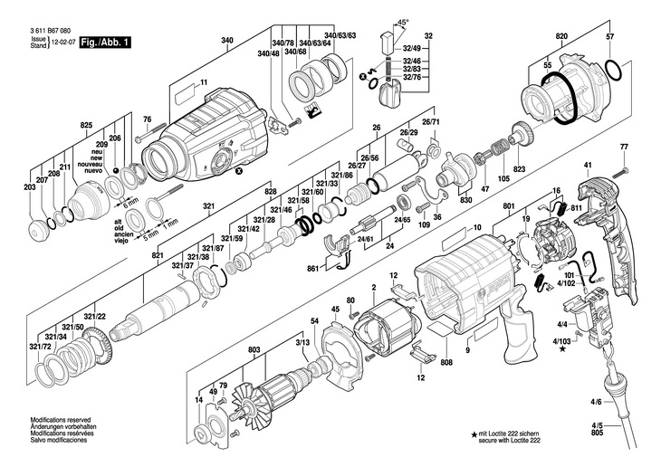 CIOCAN ROTOPERCUTOR  (3611B67080)  GBH 228 D / 220 V /CN
