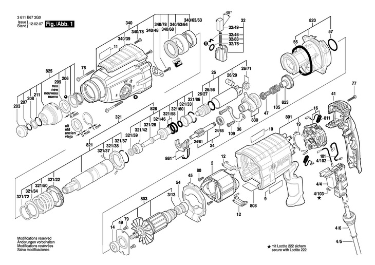 CIOCAN ROTOPERCUTOR  (3611B673G0)  GBH 228 D / 127 V /MEX