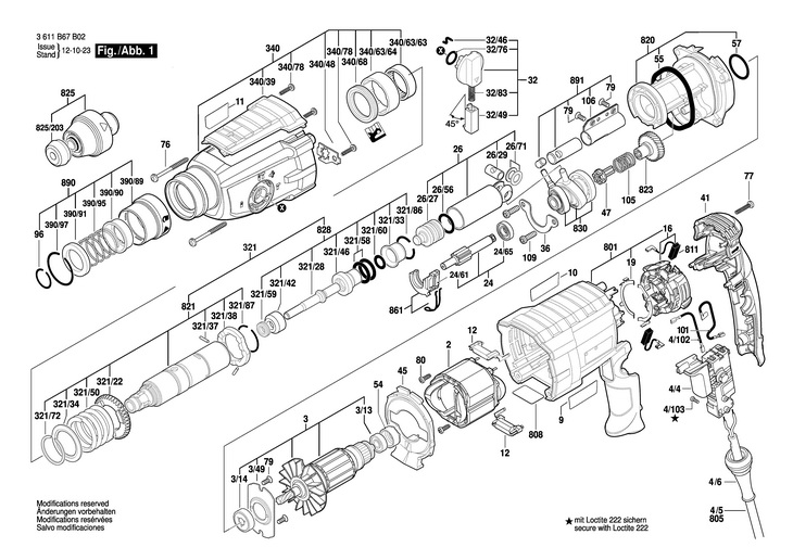 CIOCAN ROTOPERCUTOR  (3611B67B02)  BHD228 EC / 230 V /EU