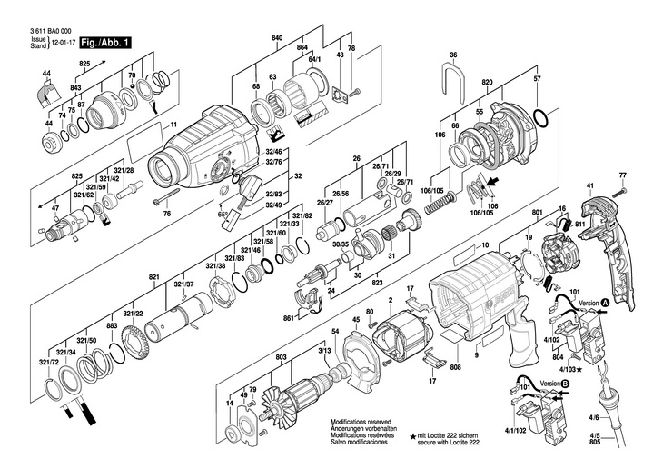 CIOCAN ROTOPERCUTOR  (3611BA0000)  GBH 224D / 230 V /EU
