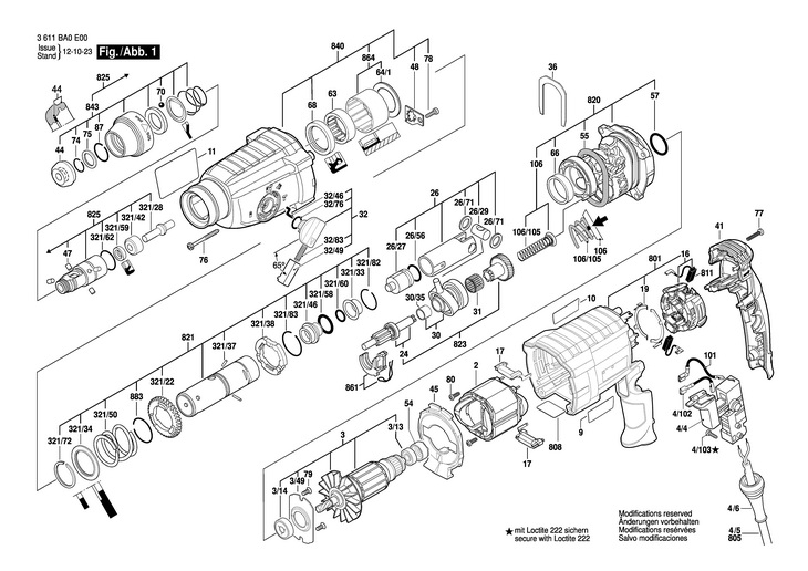 CIOCAN ROTOPERCUTOR  (3611BA0E00)  BH 224 ME / 230 V /EU