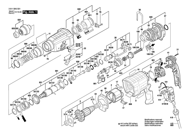 CIOCAN ROTOPERCUTOR  (3611BA0S01)  323 / 230 V /EU