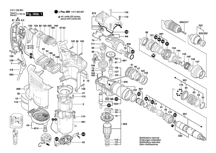 CIOCAN ROTO DE 3 (4 KG)  3 611 C32 B01  BHD41 / 230 V /EU