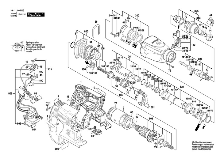 CIOCAN ROTOPERCUTOR  (3611J00R05)  H 36MA / 36 V /EU