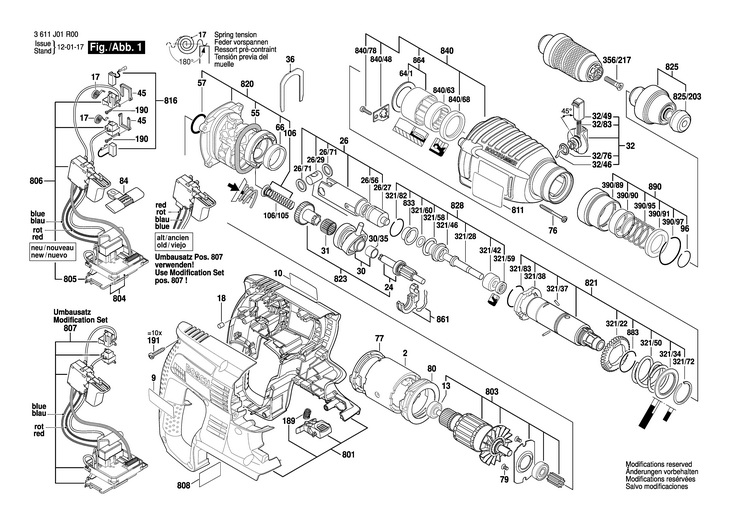 CIOCAN ROTOPERCUTOR  (3611J01R00)  GBH 36 VFLI / 36 V /EU