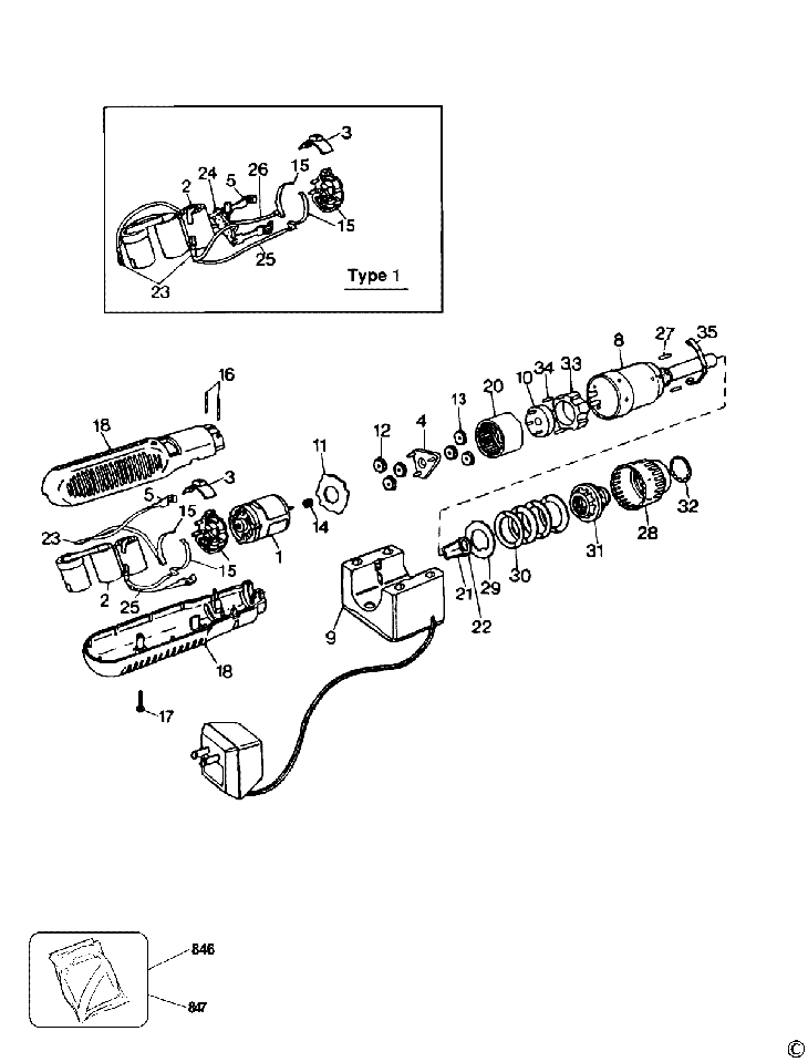 9019   CORDLESS SCREWDRIVER  Type 1