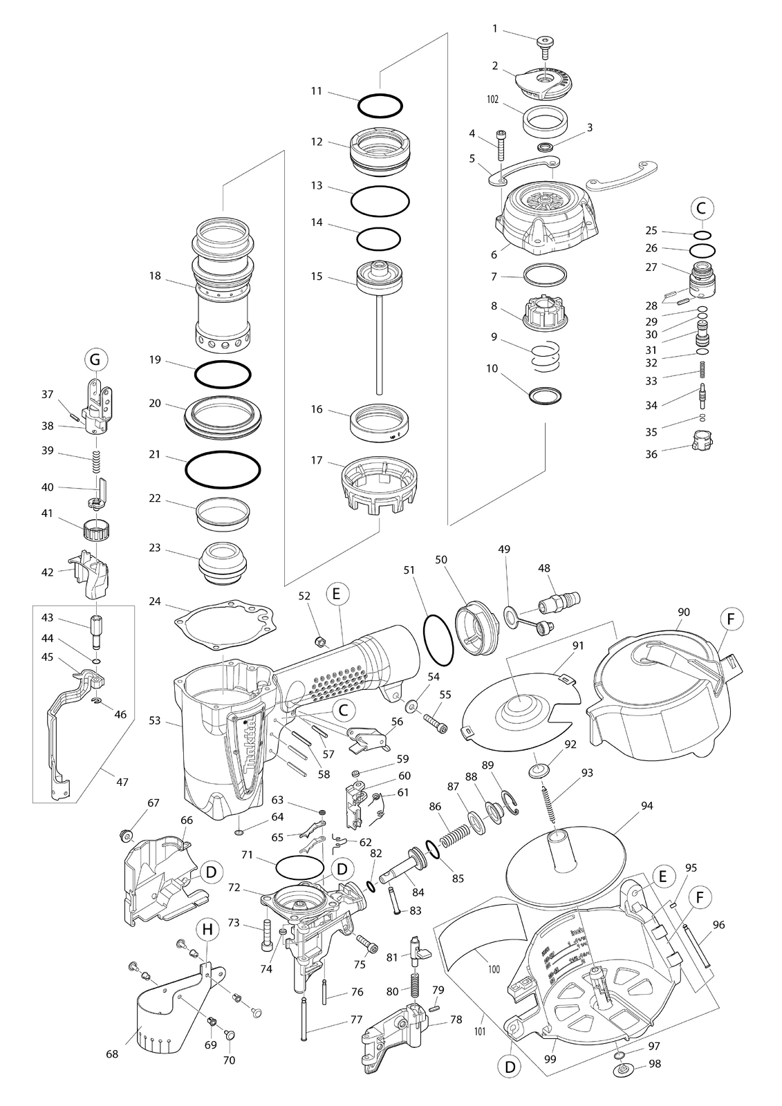MASINA PNEUMATICA DE BATUT CUIE MAKITA AN560