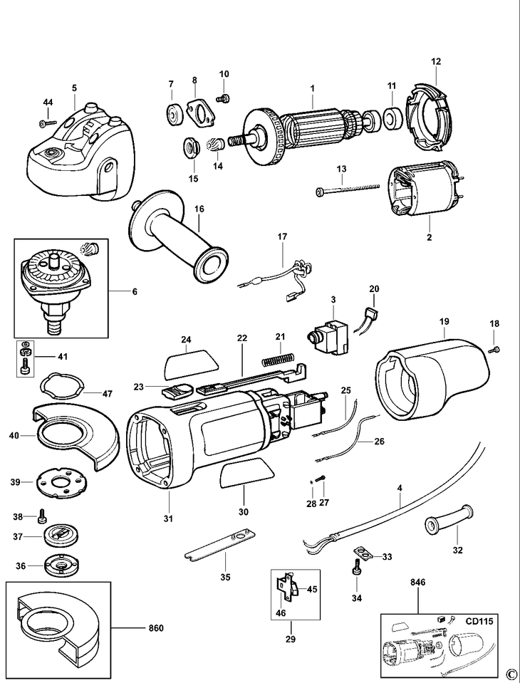AST6   SMALL ANGLE GRINDER  Type 3