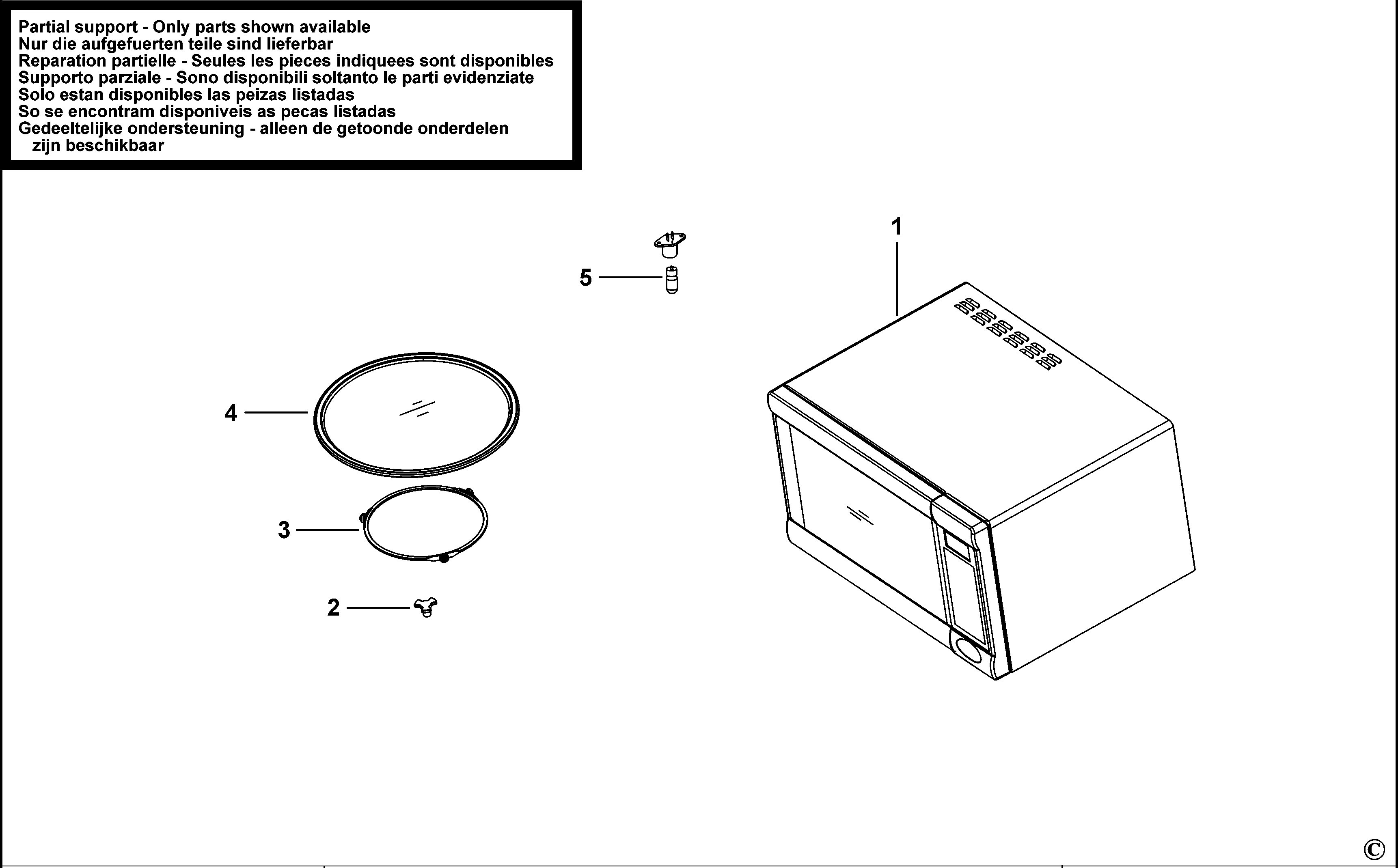 CUPTOR CU MICROUNDE BLACK+DECKER BDMOW012 Type 1