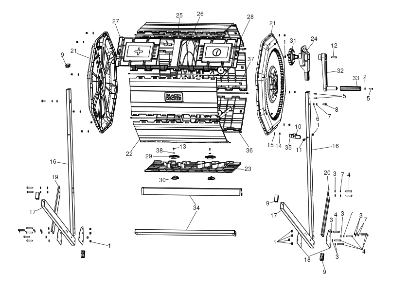 CULTIVATOR DE GRADINA BLACK+DECKER BDTCOM01 Type 1