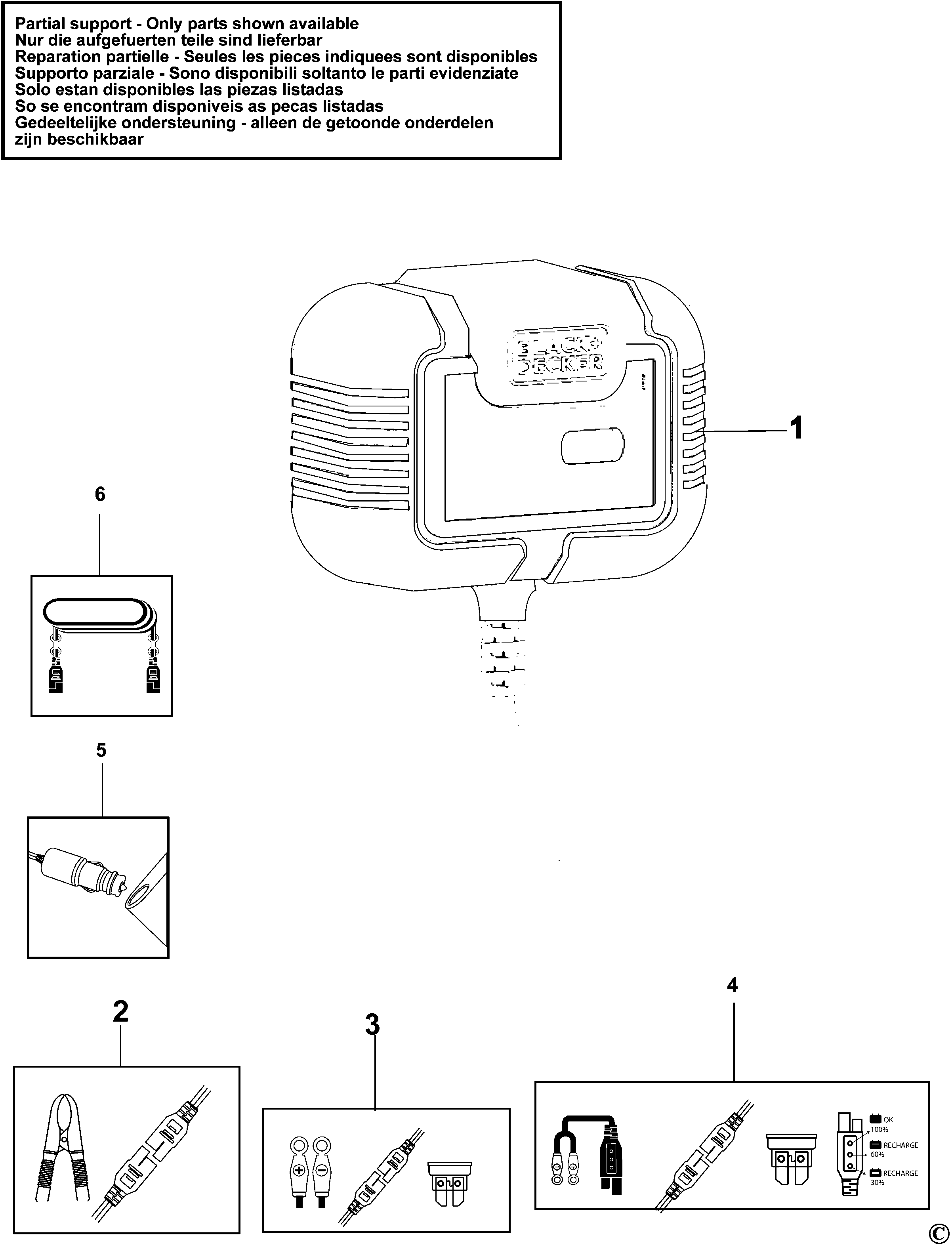 INCARCATOR DE BATERIE BLACK+DECKER BXAE00021 Type 1
