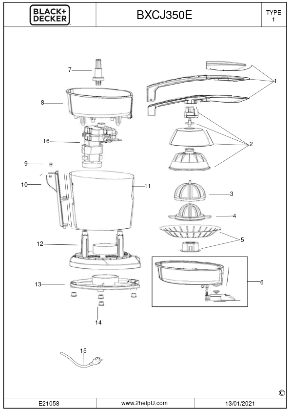 STORCATOR BLACK+DECKER BXCJ350E Type 1