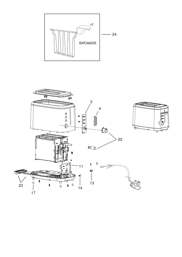PRAJITOR DE PAINE BLACK+DECKER BXTOA820E Type 1