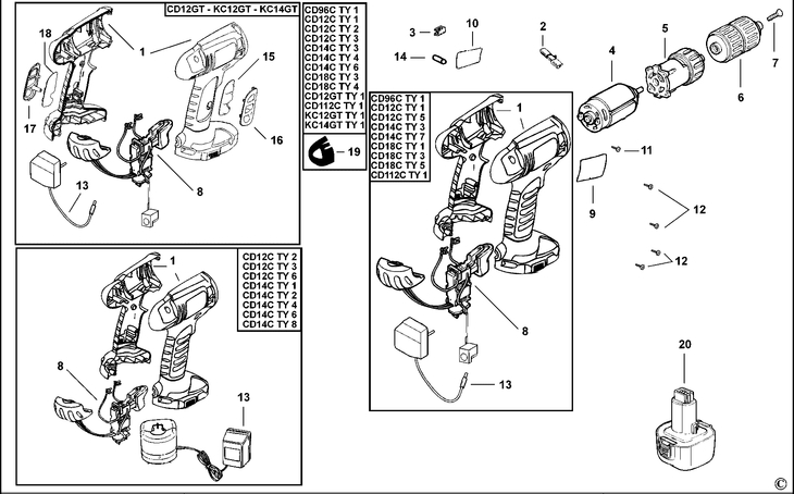 CD96CA   CORDLESS DRILL  Type 1