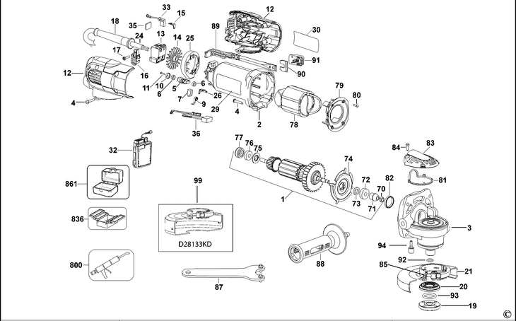 D28133  SMALL ANGLE GRINDER  Type 3