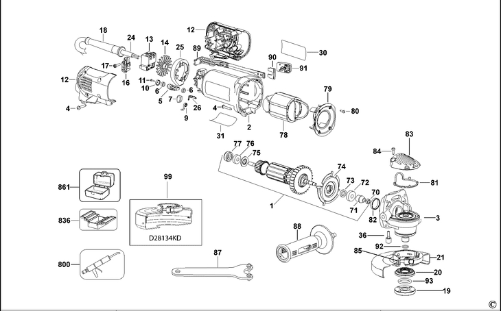 D28134   SMALL ANGLE GRINDER  Type 3
