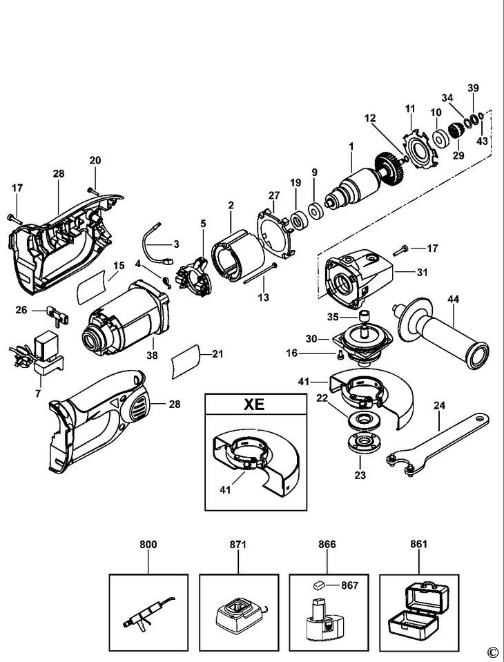 DC410  SMALL ANGLE GRINDER  Type 1