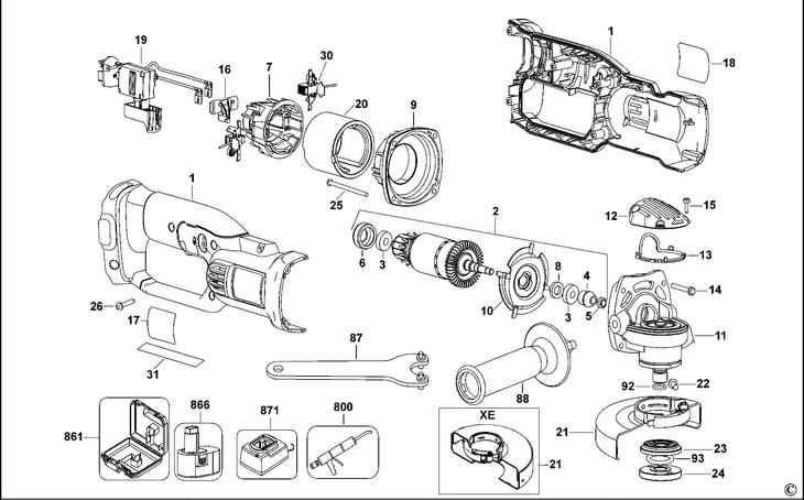 DC411  SMALL ANGLE GRINDER  Type 1