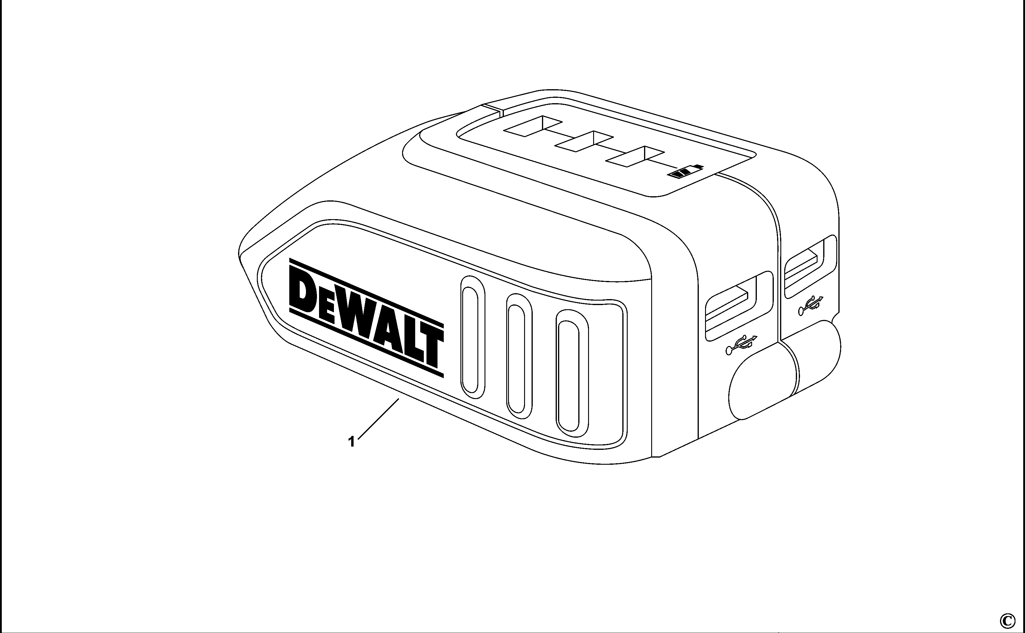 INCARCATOR DEWALT DCB090 Type 1