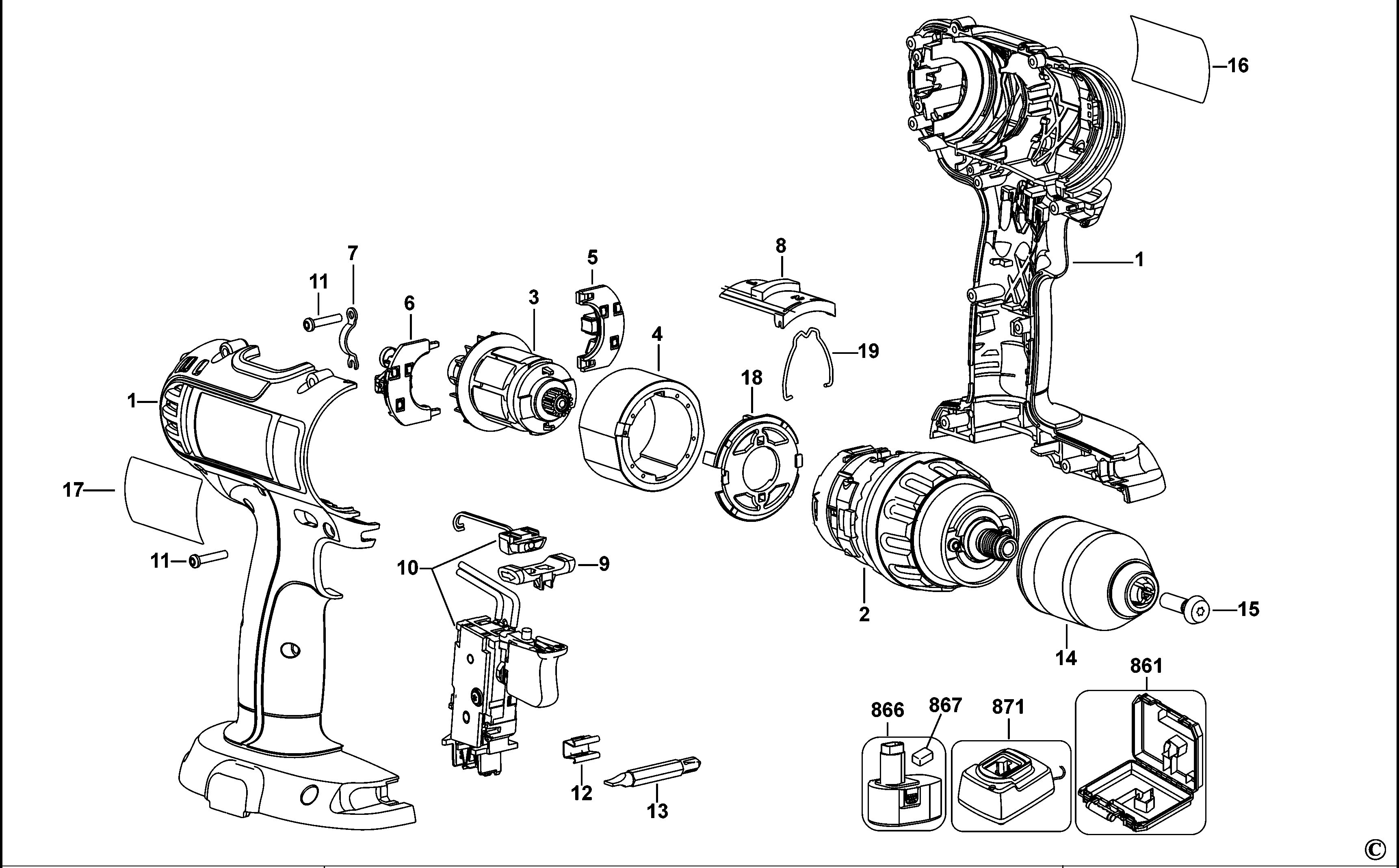 MASINA DE GAURIT CU ACUMULATOR DEWALT DCD775 Type 1