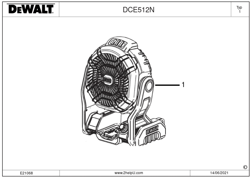 VENTILATOR - CUTIE DEWALT DCE512N Type 1