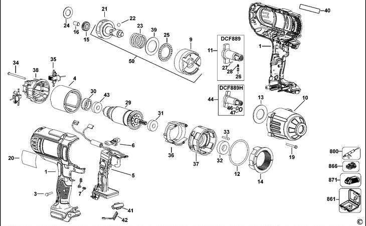 DCF889  IMPACT WRENCH  Type 2