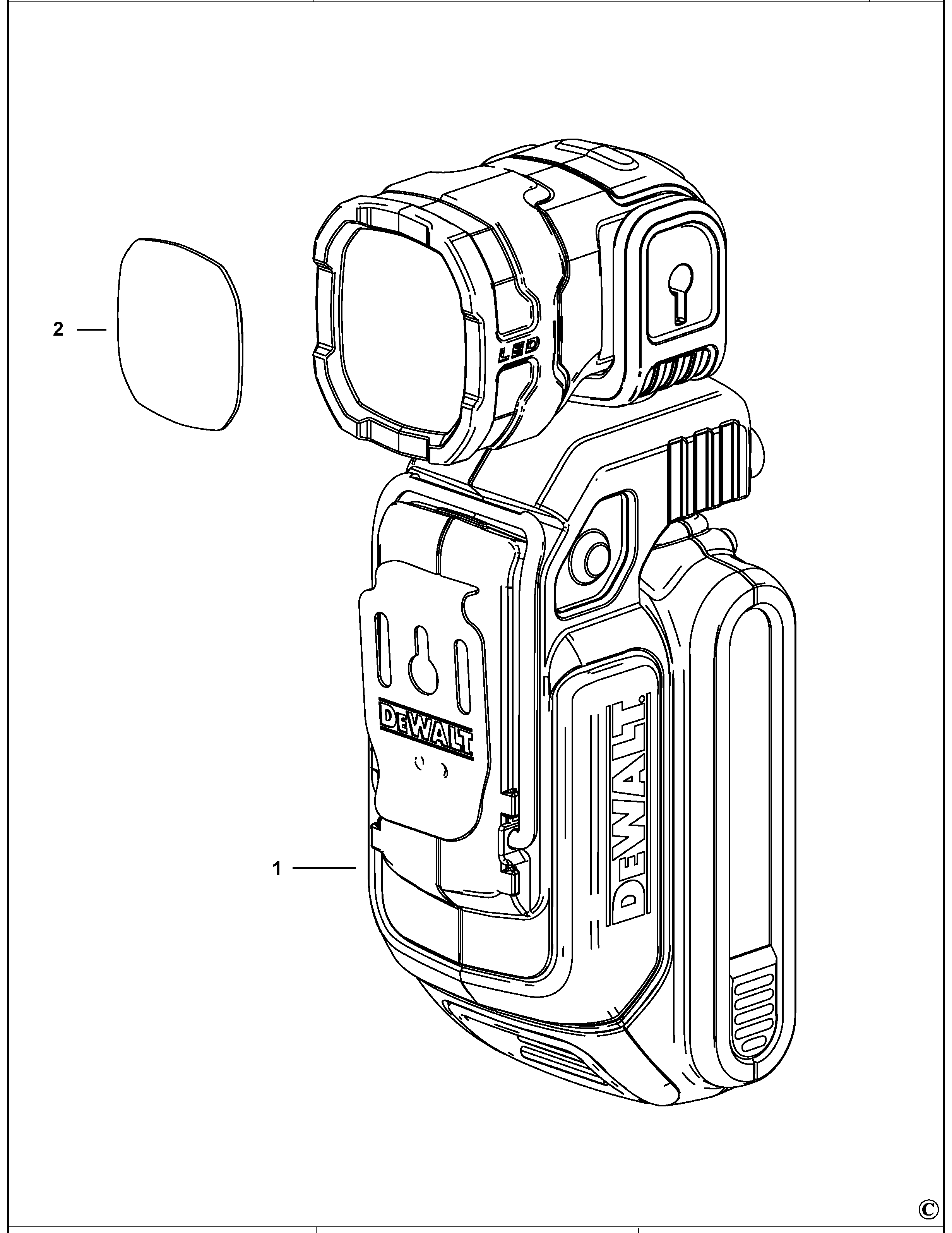 LANTERNA DEWALT DCL044 Type 1