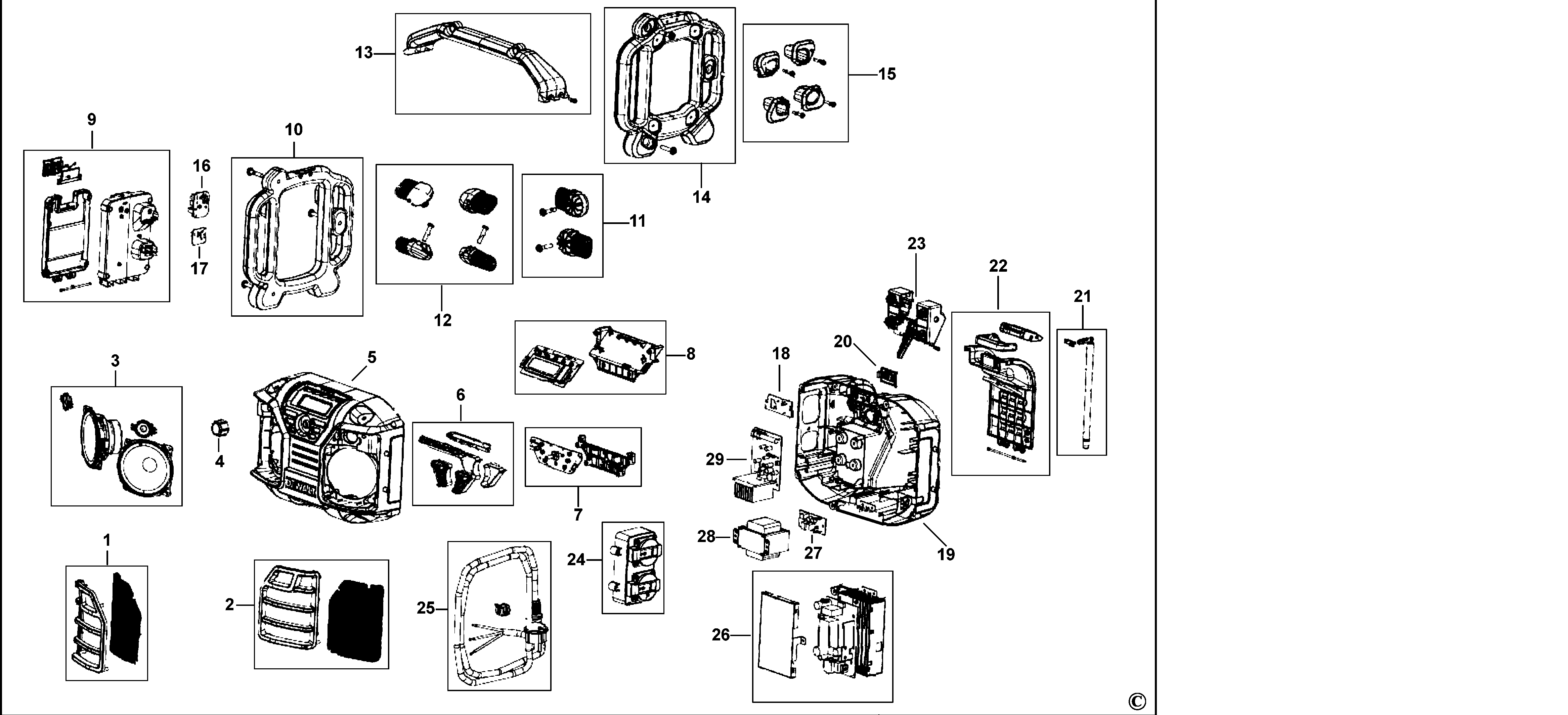 APARAT DE  RADIO PENTRU SANTIER DEWALT DCR017 Type 2