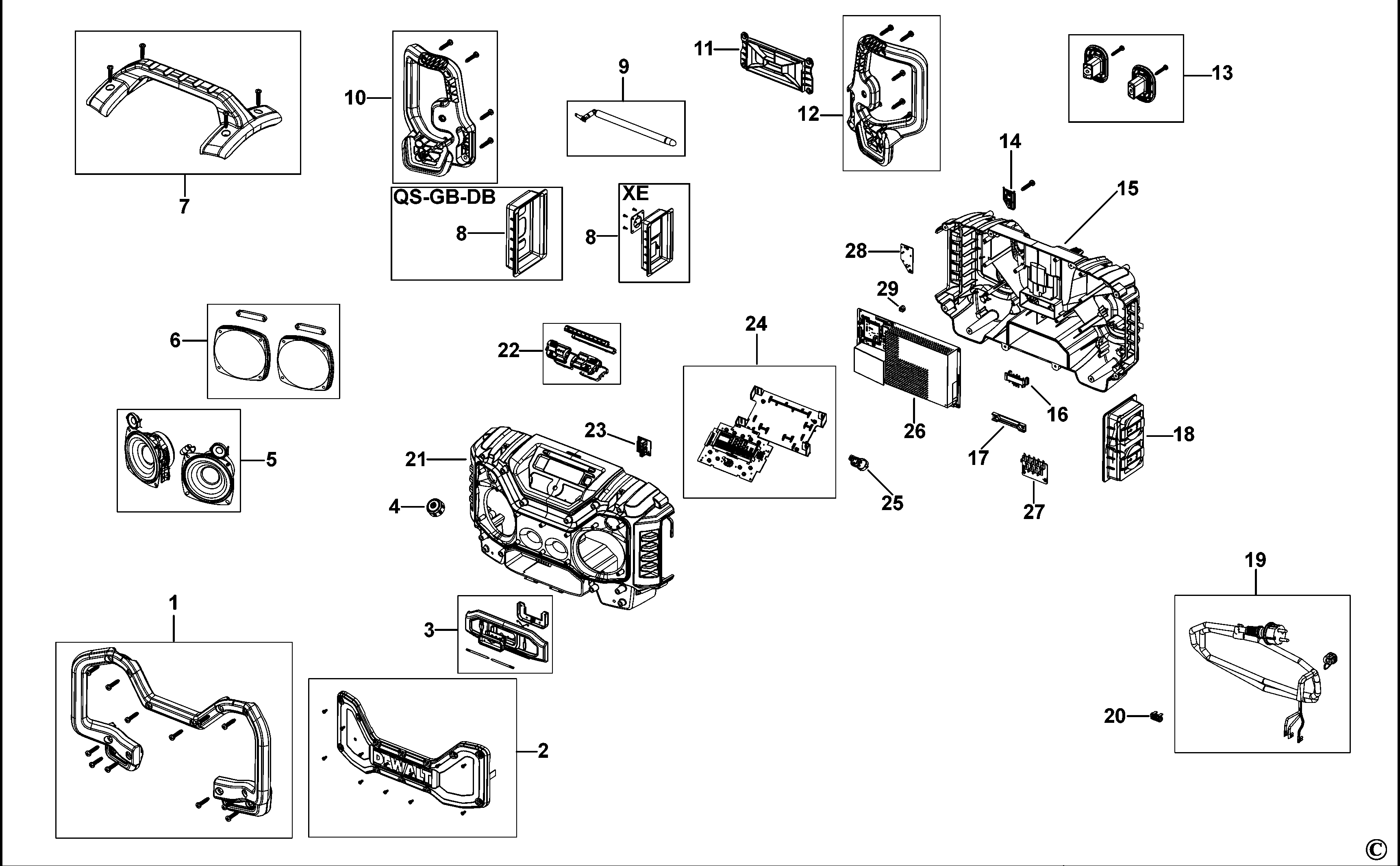 APARAT DE  RADIO PENTRU SANTIER DEWALT DCR027 Type 1