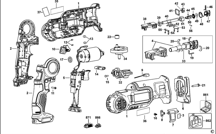 DCS310  CORDLESS RECIPROCATING SAW  Type 2