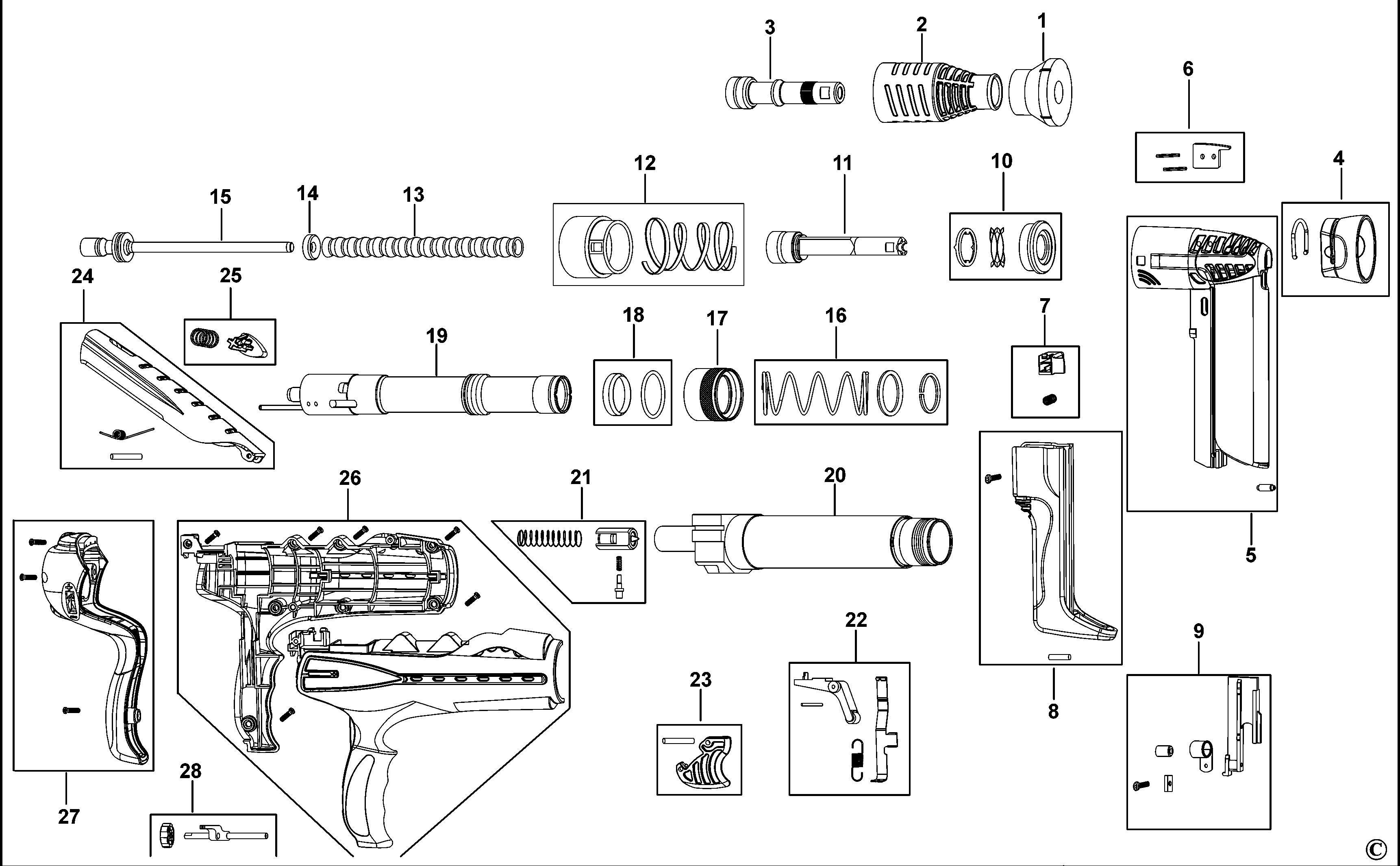 PISTOL DA BATUT CUIE DEWALT DDF2130000 Type 1