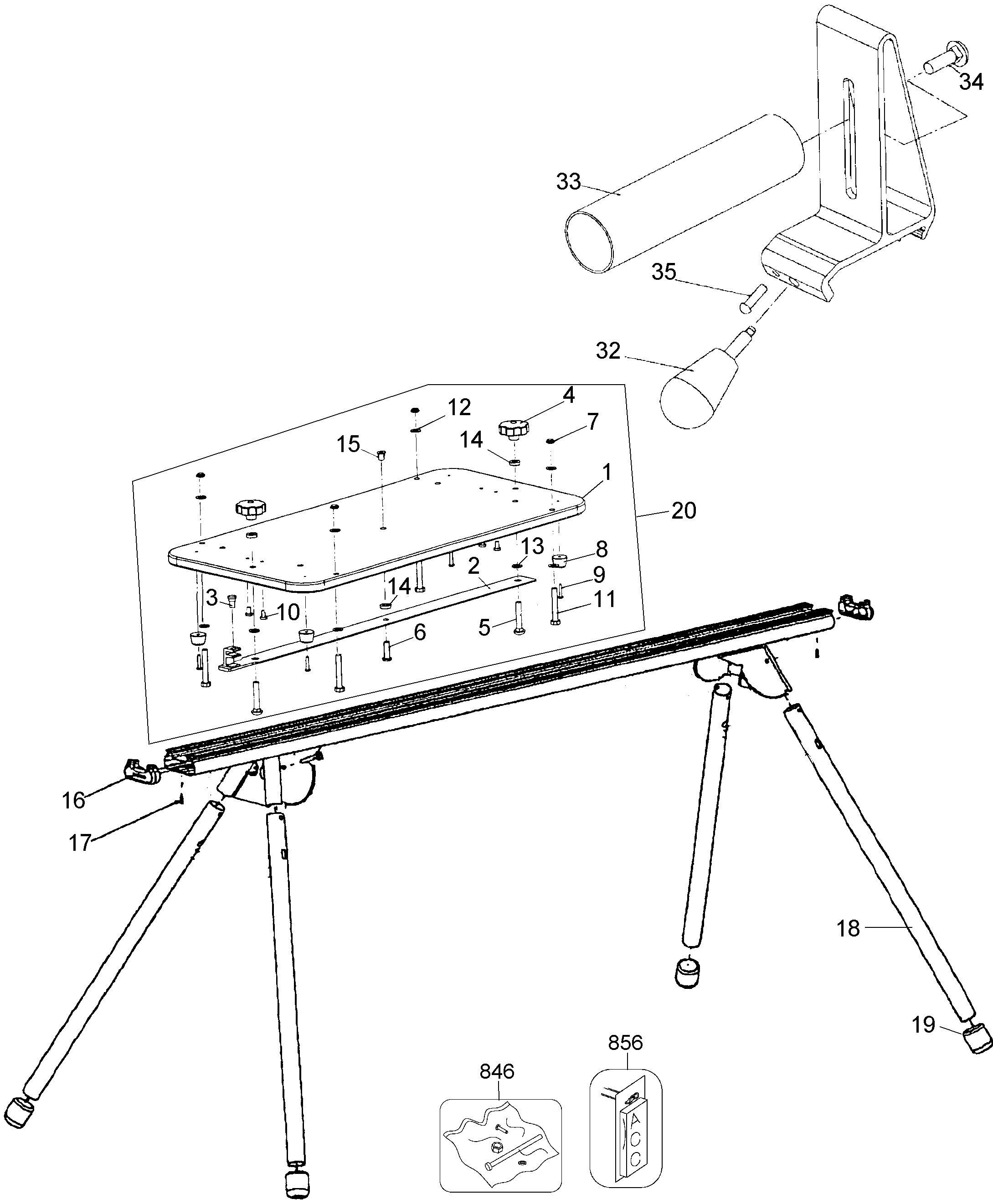 SUPORT PENTRU FIERSTRAU DE MASA DEWALT DE730 Type 1
