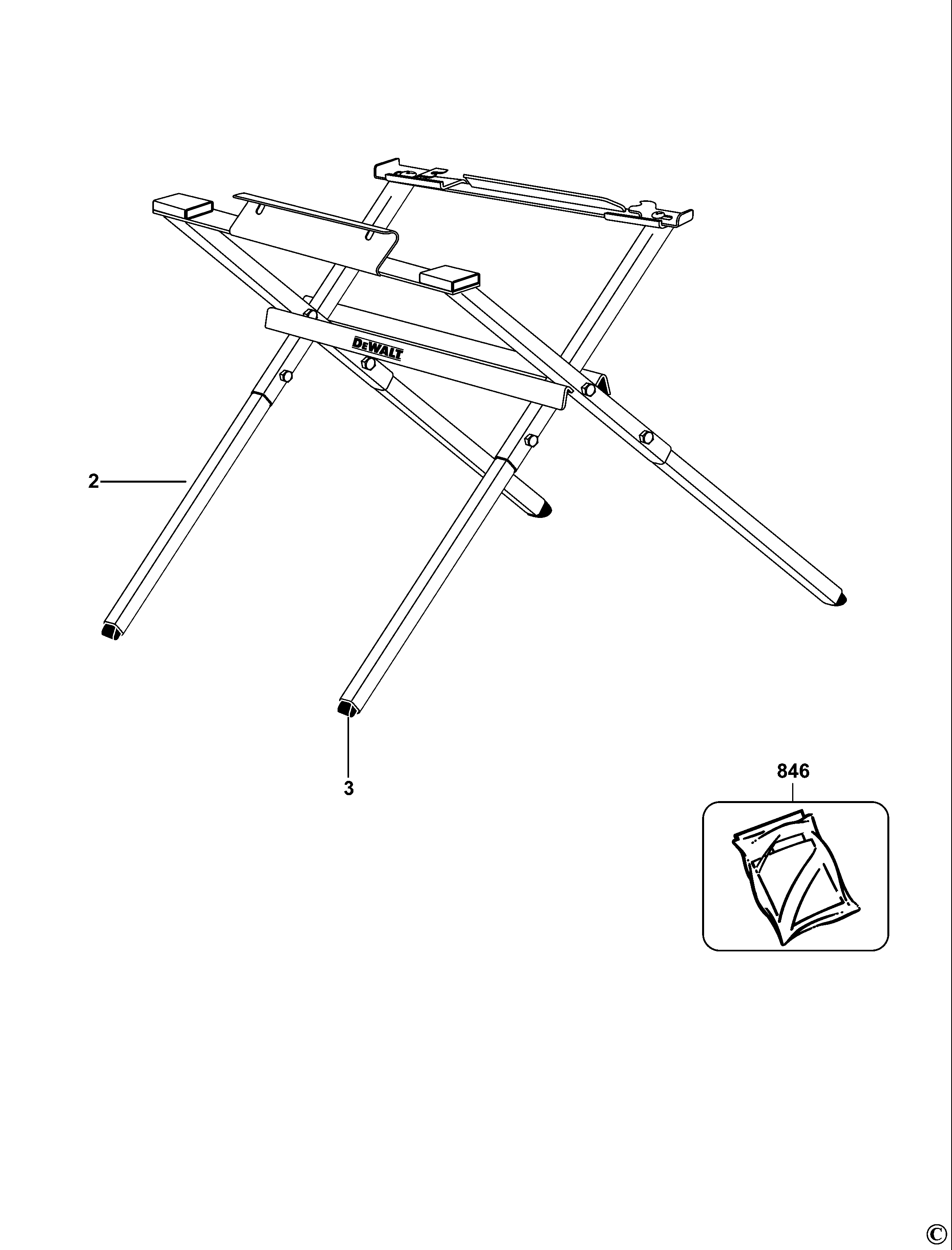 SUPORT PLIANT DEWALT DE7450 Type 1