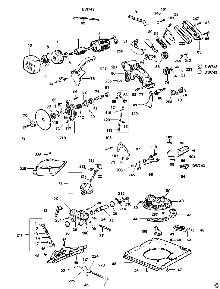 DW743   COMBINATION SAW  Type 2
