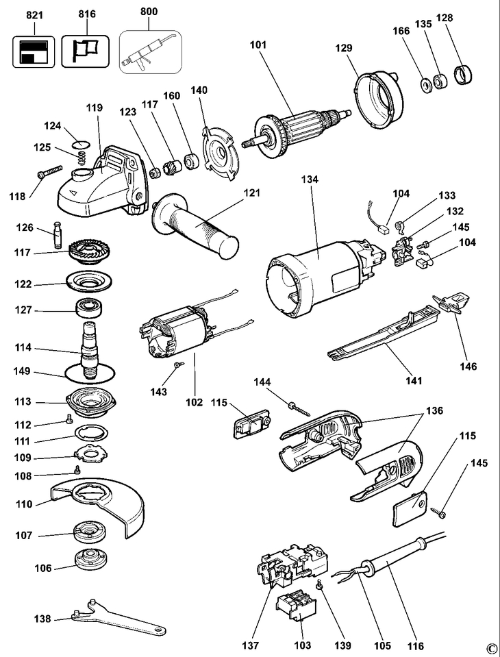 DW806   SMALL ANGLE GRINDER  Type 6