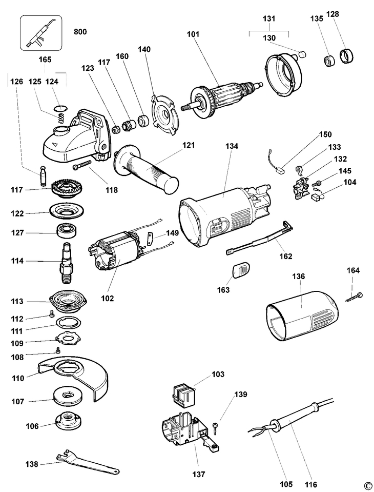 DW818   ANGLE GRINDER  Type 3