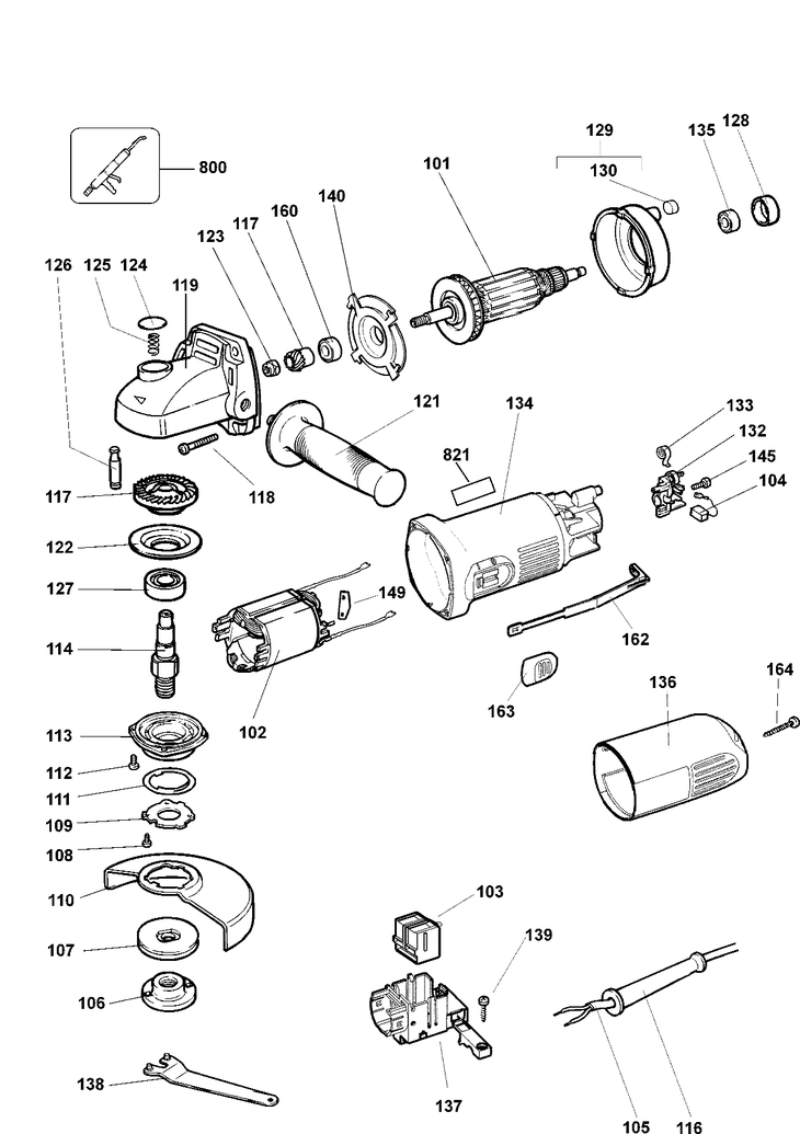 DW819   ANGLE GRINDER  Type 3