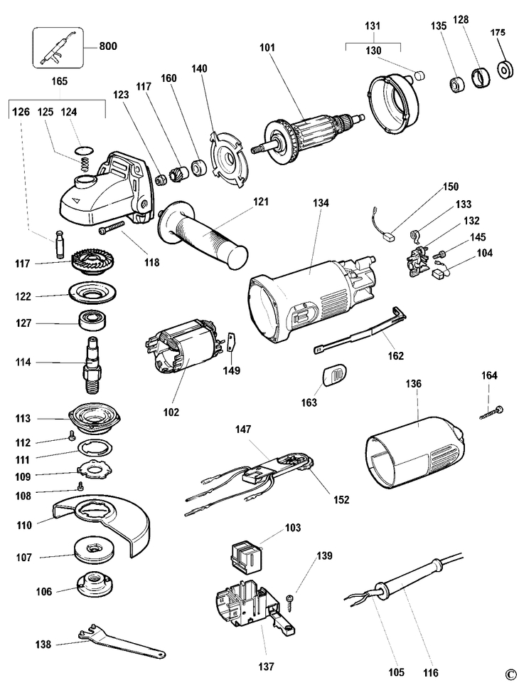DW826   ANGLE GRINDER  Type 1