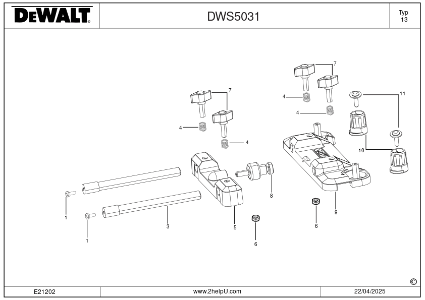 ATASAMENT PENTRU PRELUCRAREA LEMNULUI DEWALT DWS5031 Type 13