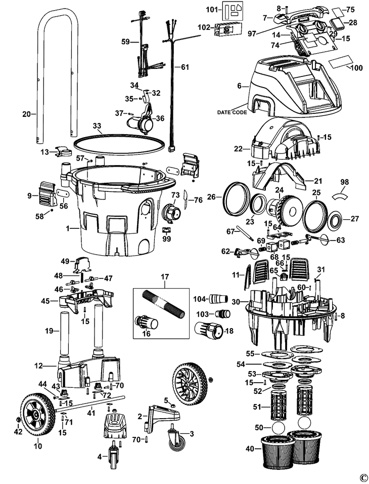 DWV902L  DUST EXTRACTOR  Type 1