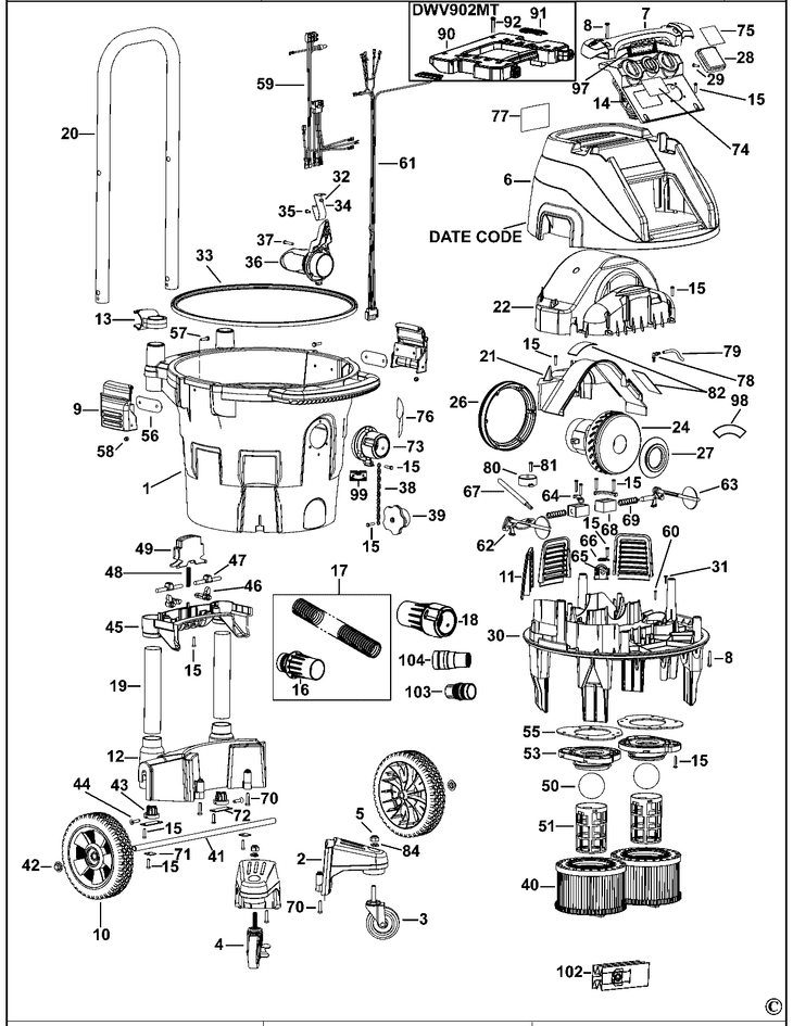 DWV902M  DUST EXTRACTOR  Type 2