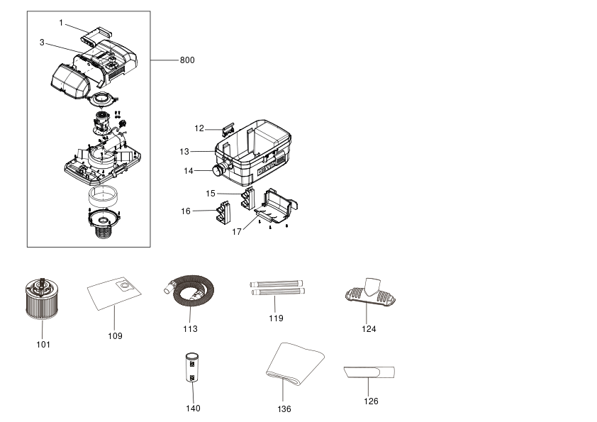 ASPIRAT UMED USCAT DEWALT DXV15TA Type 1