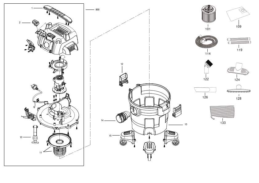 ASPIRAT UMED USCAT DEWALT DXV20PTA Type 1