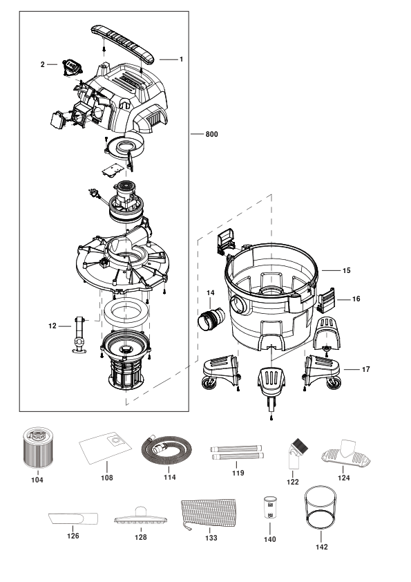 ASPIRAT UMED USCAT DEWALT DXV23PPTA Type 1
