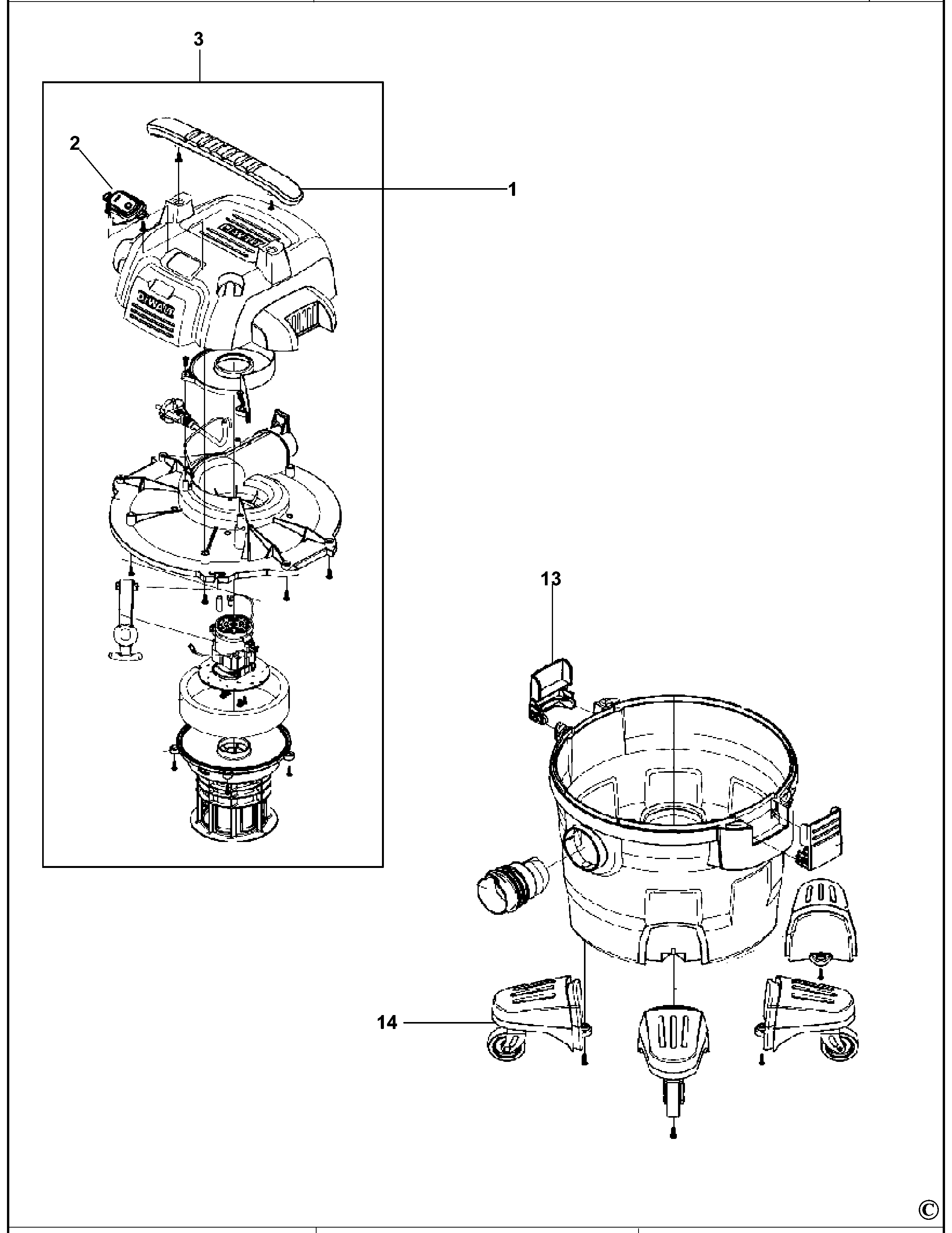ASPIRATOR DEWALT DXV23PRO Type 1