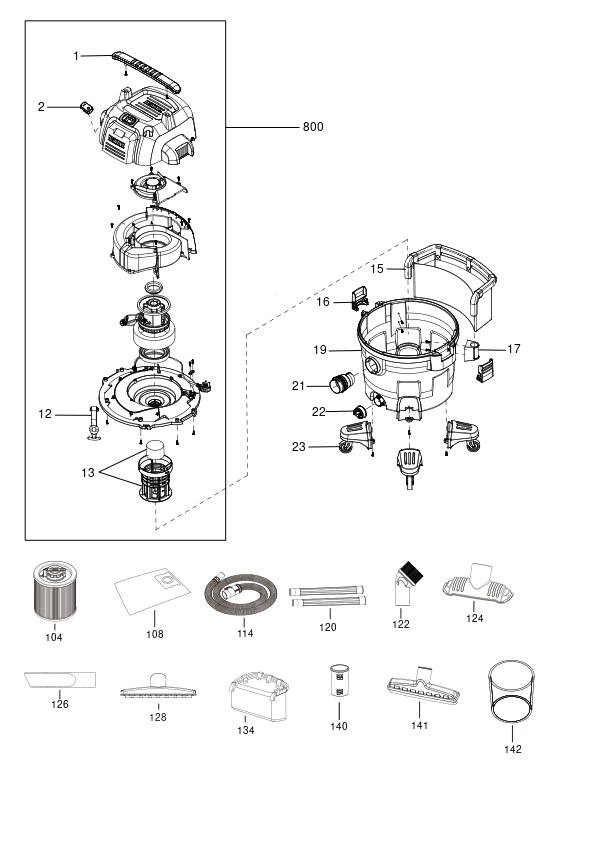 ASPIRAT UMED USCAT DEWALT DXV34P-QTA Type 1