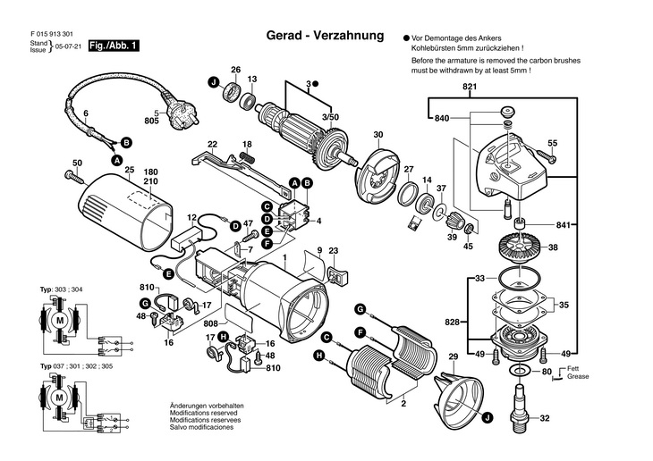 POLIZOR UNGHIULAR  (F015913301)  9133 / 230 V /CN