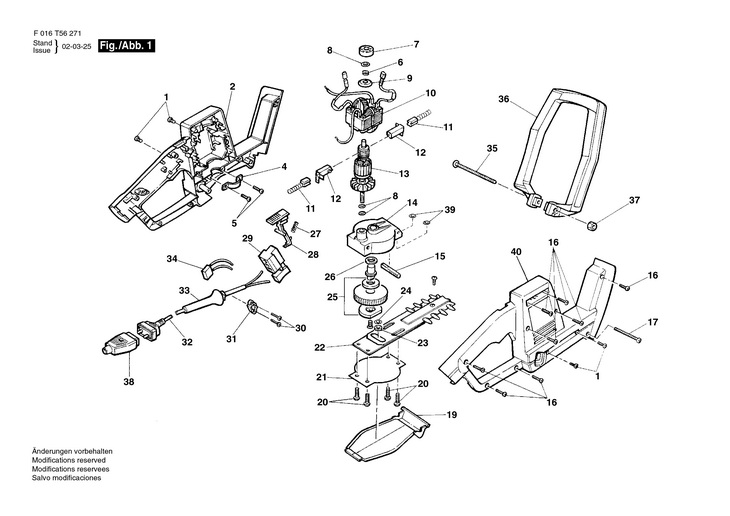 FOARFECE DE TUNS GARD VIU  (F016T56271)  HEDGECUTTER HC35 / 230 V /GB