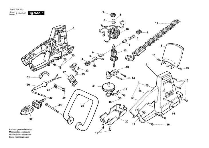 FOARFECE DE TUNS GARD VIU  (F016T56273)  HEDGECUTTER HC45 / 230 V /GB